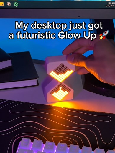The real desktop Glow up ✨ #productivity #timer #gadget #digitalhourglass #electronic #smarttimer This timer helps me to stay focus and it looks futuristic and minimalistic in my setup. Perfect gift for a productivity geek