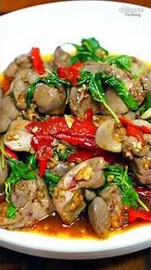 Stir-Fried Chicken Liver with Holy Basil