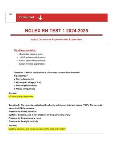 NCLEX RN Test 1 2024 2025