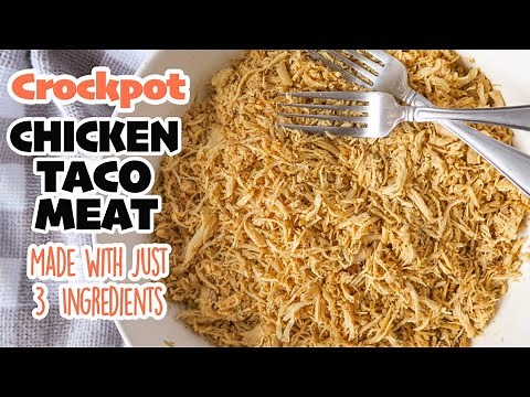 Crockpot Chicken Taco Meat {Easy, 3-Ingredient Recipe}