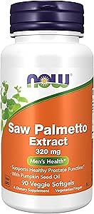 NOW Supplements, Saw Palmetto Extract 320 mg with Pumpkin Seed Oil, Men's Health*, 90 Veg Softgels