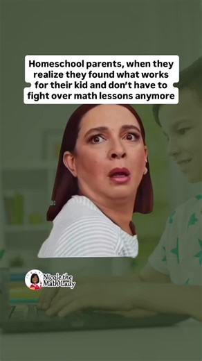 Nicole the Math Lady on Instagram: "When it clicks 🙌 Listen sometimes the thing we need most in our homeschool, is for someone else to takeover that subject 💯 Do what you love best, outsource the rest Nicole the Math Lady, online video math lessons for homeschoolers using Singapore Dimensions and Saxon math curriculum #homeschoolmath #homeschoollife #homeschoolmom #homeschooldad"