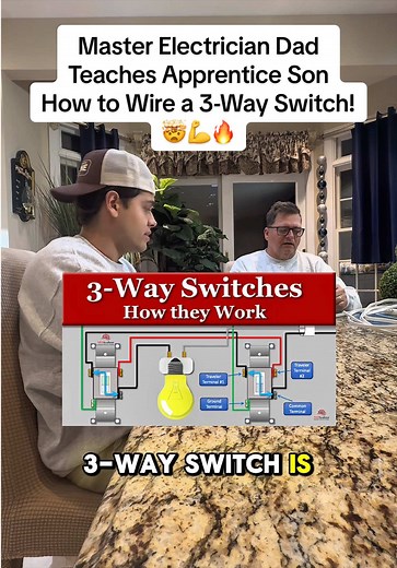 Dad Electrician Teaches Son 3-Way Switch Wiring