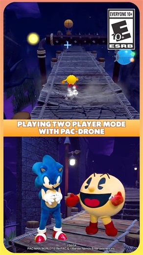PAC-MAN on Instagram: "Playing 2-player couch co-op mode in PAC-MAN WORLD 2 Re-PAC with my best buddy Sonic! Journey through Pac-Land together with the help of Pac-Drone."