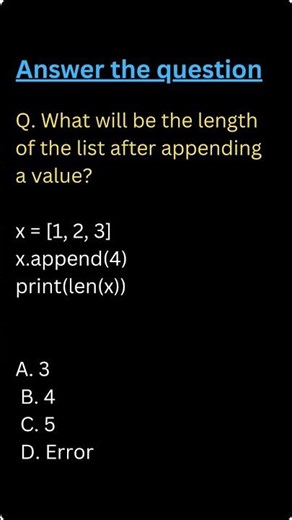 What Will Be the Length After Appending? #shorts