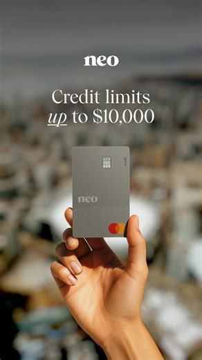 Get credit fast. Use it instantly. ⚡ Neo Mastercard benefits: ✓ Up to $10,000 credit limit ✓ No annual fee¹ ✓ Instant virtual card & cashback where it counts | Neo Financial