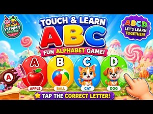 Touch & Learn ABCD | Fun Alphabet Game for Kids | Learn Letters A B C D | Yummy Kids Zone
