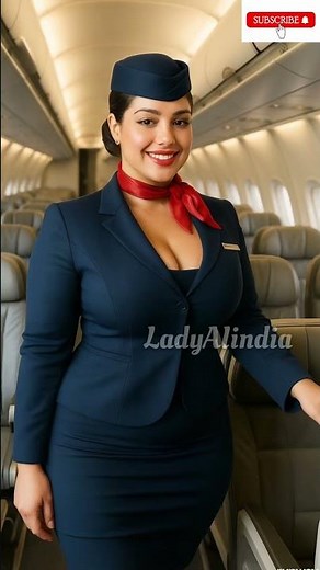 A Pretty Air Hostess with High Personality Smiles & Waves from the Airplane cabin#shorts #airhostess