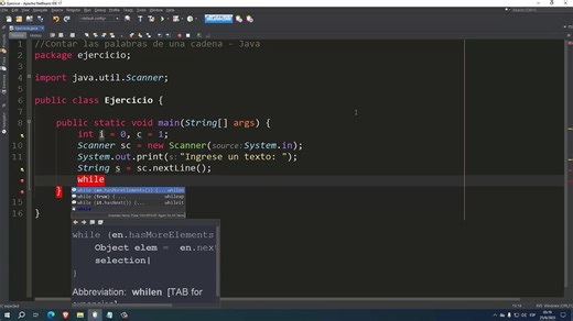 Contar las palabras de una cadena en Java