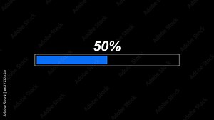 Waiting loading progress bar animated in 4K.