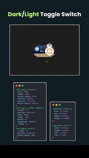 Dark/Light Toggle Switch. . . . 🤩 Source Code Available in GitHub & Telegram Link in Bio 🔥