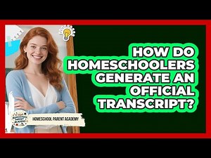 How Do Homeschoolers Generate An Official Transcript? - Homeschool Parent Academy
