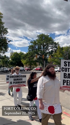 13K views · 166 reactions | No one has the right to cut off part of a man's sex organ when he's a newborn child. Bloodstained Men protests across the nation for the HUMAN RIGHTS of our sons. #circumcision is cruel and harmful. | Bloodstained Men & Their Friends | Facebook