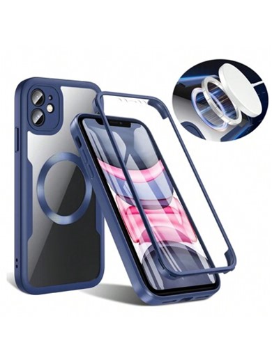 Hadaasi 1 pieza Funda magnética para teléfono de color azul con protector de pantalla incorporado, [compatible con carga inalámbrica] Funda protectora de Body completo de 360° [material amigable con la piel y diseño antiarañazos], compatible con iPhone 17e/17 Pro/17 Pro Max/Apple Air/17, Galaxy S26Ultra/S26Plus/S26/A17/A07/S25FE/A57, Poco, Honor 400 Pro y Reno14 Pro, Honor 400/400 Pro/400 Lite, Reno14 F, Hot 60 Pro/Hot 60 Pro+, 15C | SHEIN