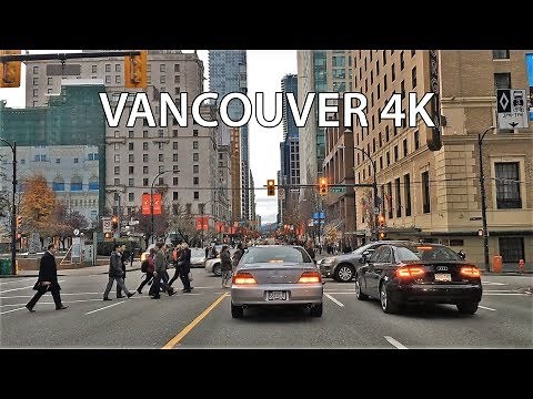 Driving Downtown - Vancouver 4K - Canada