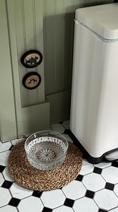What has four paws and doesn’t give a 💩 about what their water station looks like? But what has two thumbs and controls the cute factor of our house? (A: it’s me) #thanksitsthrifted #dogdecor #cottagecoredecor #collectedhome | By Emma Shay