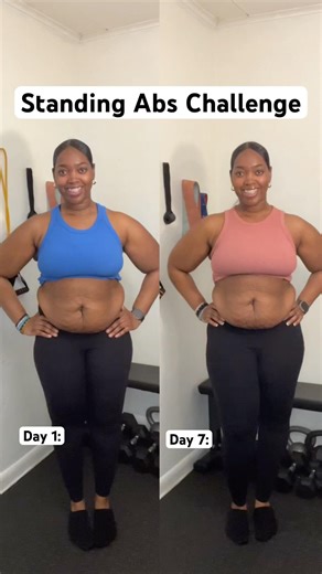 Standing abs workout progress #naturalweightloss #standingabs #weightlosstransformation #fitness