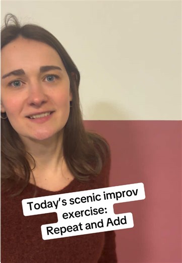 Today’s #improv exercise is Repeat and Add with Melissa and Greg, a great exercise for scenes to make sure you are listening to what your scene partner says.