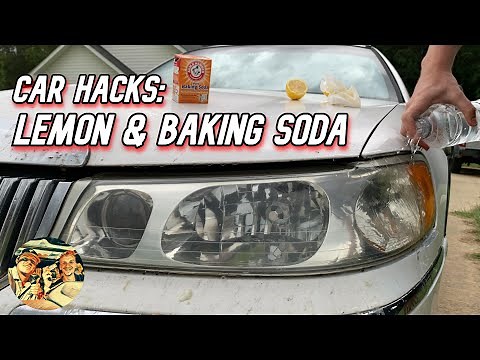 CAR HACKS: LEMON AND BAKING SODA HEADLIGHT CLEANING- Watch The Chemical Reaction Do Its Magic