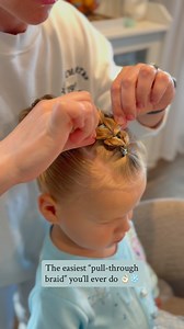 5.5K views · 6.2K reactions | The easiest pull-through braid you’ll ever do, I promise  Just 4 hair loops and way fewer elastics  Follow for more tips ✨ #toddlerhairstyles #hairstyletutorial #viralhair #kidshairstyles #pullthroughbraid | Hairstylingmom | Facebook