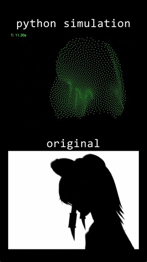 Bad apple!! but it's a gravity particle simulation #badapple #coding #python #simulation