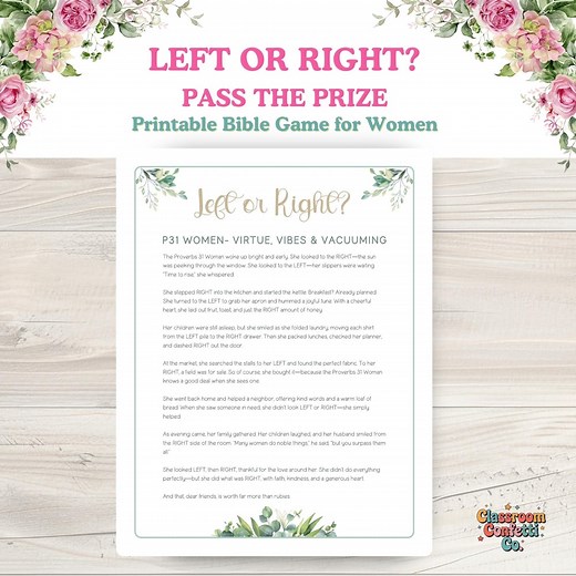 Left or Right? Printable Bible Game for Women, Ice Breaker Games for Bible Studies, Engaging Faith Activities, Group Games - Etsy