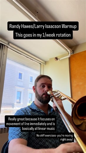 Trombone Guide | Lessons and Free Resources on Instagram: "Warm Up clip from yesterday- this warm up routine was one of the packets that was presented by all of us when we were students at the Oft seminar in 2016. We took turns presenting different warm-ups, and this one was completely unique in the sense that contains no static exercises. I love doing it. . #trombone #music #lowbrass #musician #practice #posaune #orchestra #basstrombone #trombon #warmup"