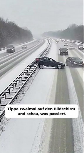 Schneeglätte auf der A7 – Auto verliert Kontrolle und kracht in den Gegenverkehr 🚗❄️ Icy A7 Chaos