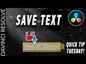 How to SAVE TEXT in DaVinci Resolve 16 | Quick Tip Tuesday