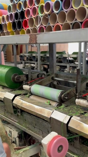 Looks simple… but do you know what this becomes? 🤔#artificialgrass #factory #b2b #b2bmanufacturing