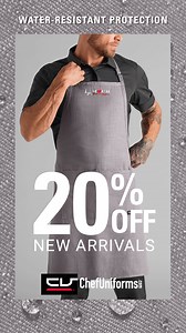 Level up your kitchen gear with our latest water-resistant chef aprons—designed for durability and style. Get 20% off new arrivals for a limited time! | Uniform Advantage