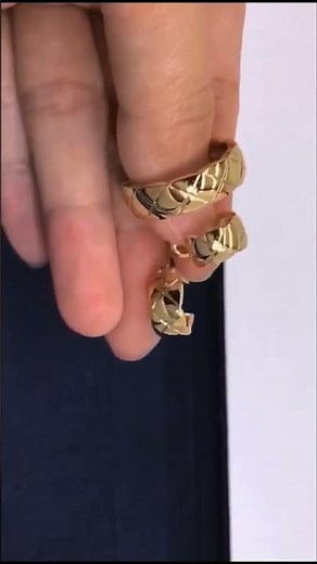 Custom Made Chanel Coco Crush Earrings and Ring 18k Real Gold for Women