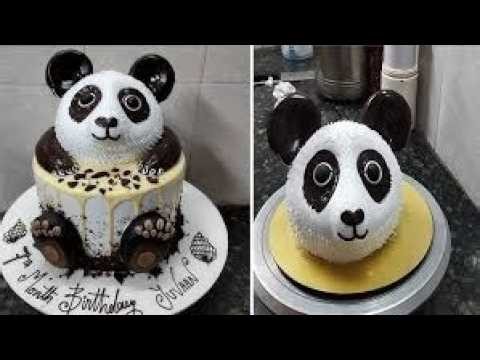 CUTE PANDA BAMBOO THEME BIRTHDAY CAKE DECORATION | SATISFYING CAKE DESIGN.