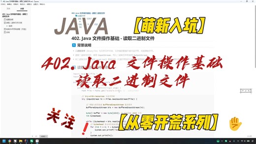 402. Java 文件操作基础 - 读取二进制文件