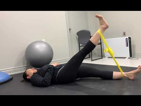 Elastic band Straight Leg Raise (SLR) Exercise | Home Exercise Procedure | Physiotherapy
