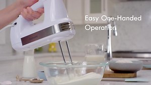 KENMORE 5-Speed Hand Mixer / Beater / Blender, White, 250W, with Clip-on Accessory Storage Case KKHM5