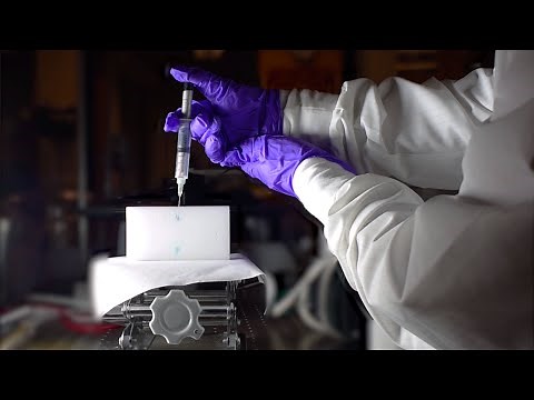 Sliding through a syringe