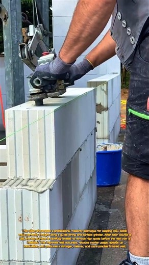 Perfect Wall Alignment! Mason's Smart String Line & Block Grinding Technique