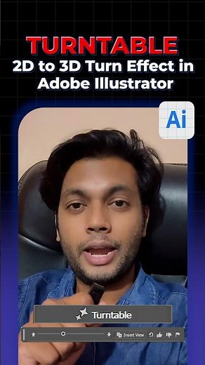 Turntable 2D to 3D Effect in Adobe Illustrator (2025) | Quick Tutorial #aitools #TurntableEffect