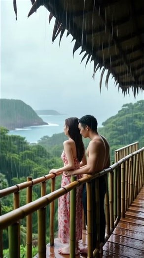 Romantic Balcony Moments in the Tropical Rain 1