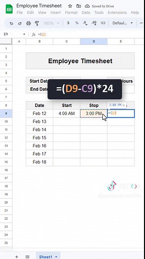 Create an Employee Timesheet from Scratch in Google Sheets