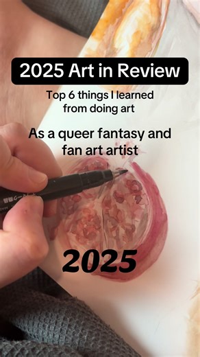 2025 in review: What I learned from doing art this year as a queer fantasy and fanart digital artist. 🎆 ✍️ What did you learn from doing art this year? Comment below. #2025recap #digitalartist ##arttips #beginnerart #fanart