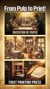 Invention of paper evolution and #first printing press machine 📜 #Gutenberg 📚#invention