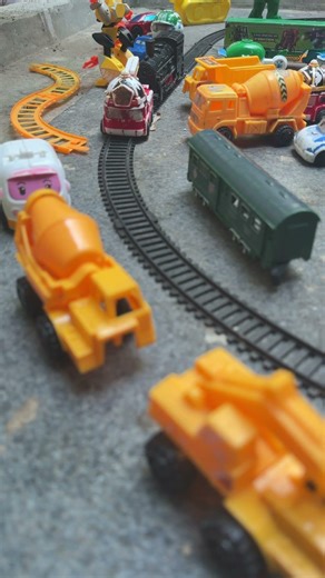 Send it!! Train and Fire atruck Robocar Poli #modelrailroad #railway #train #funny #shorts