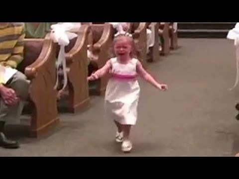 Screaming flower girl interrupts wedding