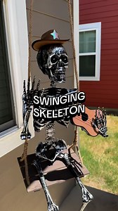 1.6K views · 2.4K reactions | DIY Swinging Skeleton! Decorate him to fit your theme (I'm still looking for a mini clown wig for this year!) Not sure if DT is carrying these skeletons this year but he was just under $10 to put together. #DIY #halloweendecor #diyhalloween #dollartree #budgetdecor | John Arroyo | Facebook