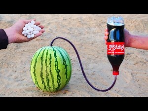 Experiment: Cola and Mentos vs Watermelon