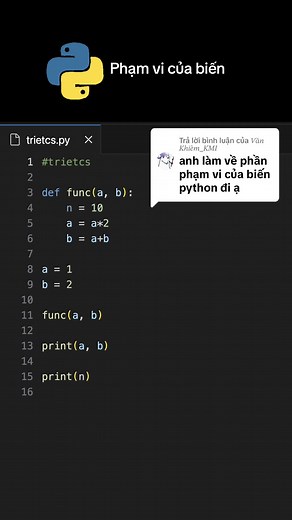 Phạm Vi Của Biến Trong Python - Lớp 10
