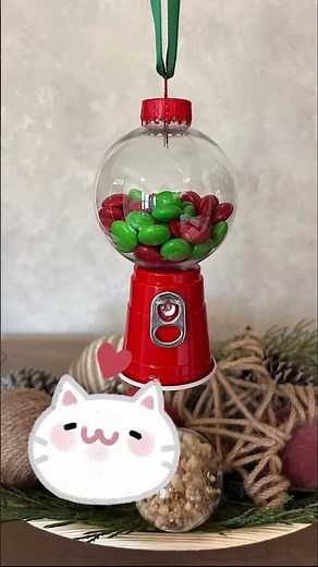 These gumball machine ornaments are so easy to make in minutes and are so adorable in person