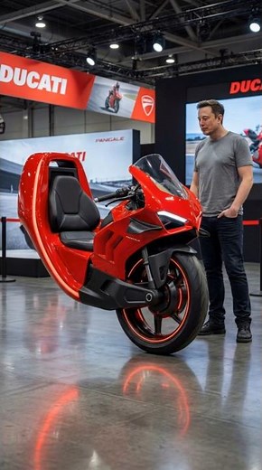 Futuristic One Wheel Motorcycle Test Ride Inside USA Expo! #ducati #futuretech #elonmusk